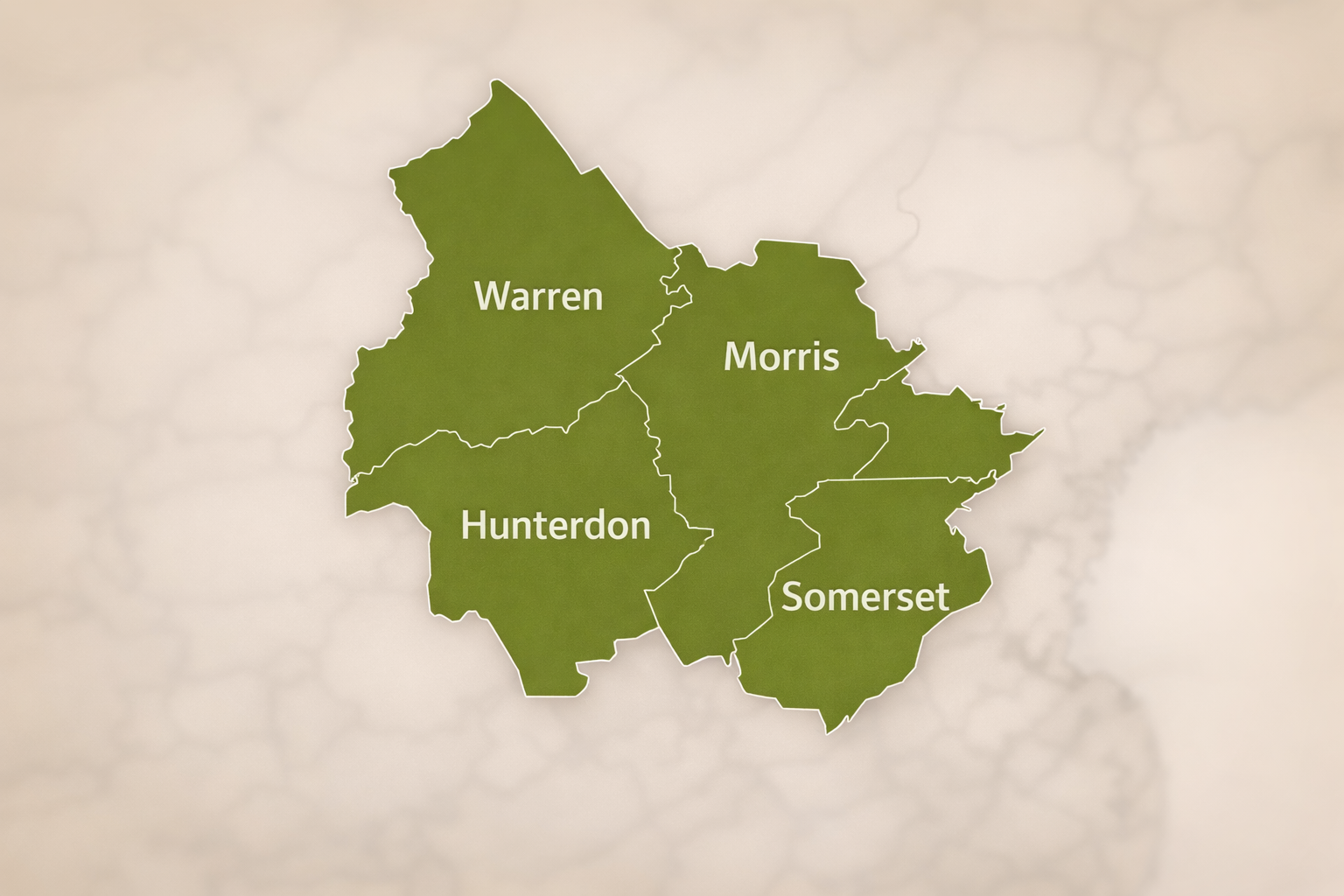 Service Area Map - Hunterdon, Morris, Somerset, and Warren Counties