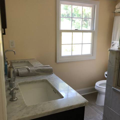 Bathroom vanity after cleaning