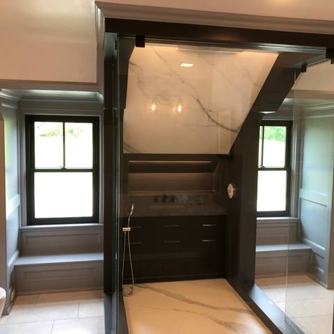 Marble shower after a deep clean