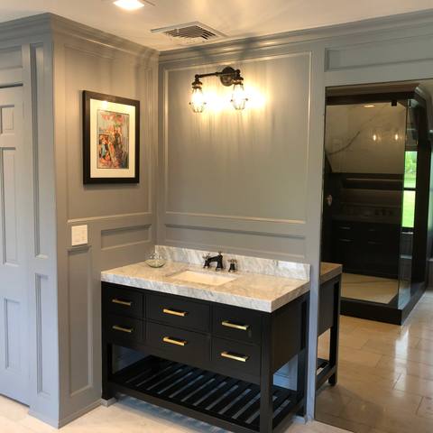 Bathroom vanity after cleaning