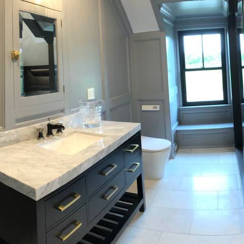 Primary bathroom after cleaning