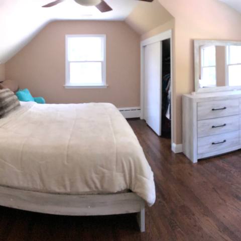 Primary bedroom after a move-out clean
