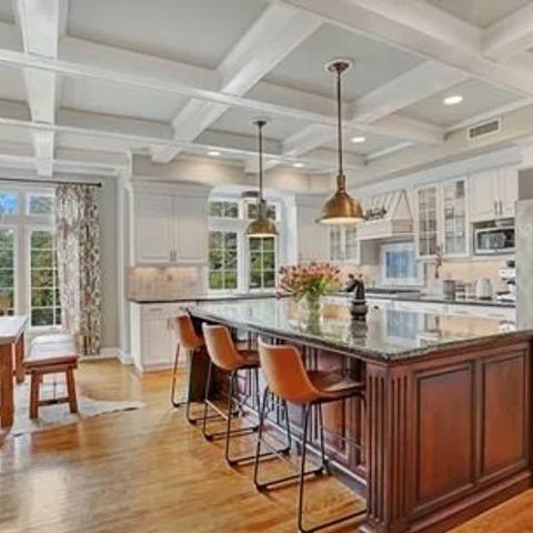 Kitchen island after a deep clean