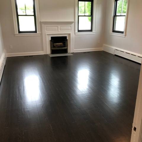 Living room after a move-out clean